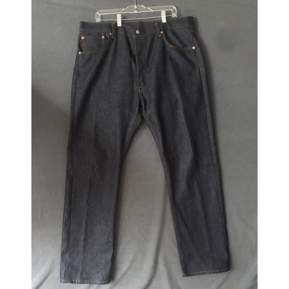 Levi Strauss 501 Shrink to Fit Button Blank Red Tab Rigid Denim Jeans 38x32 Raw